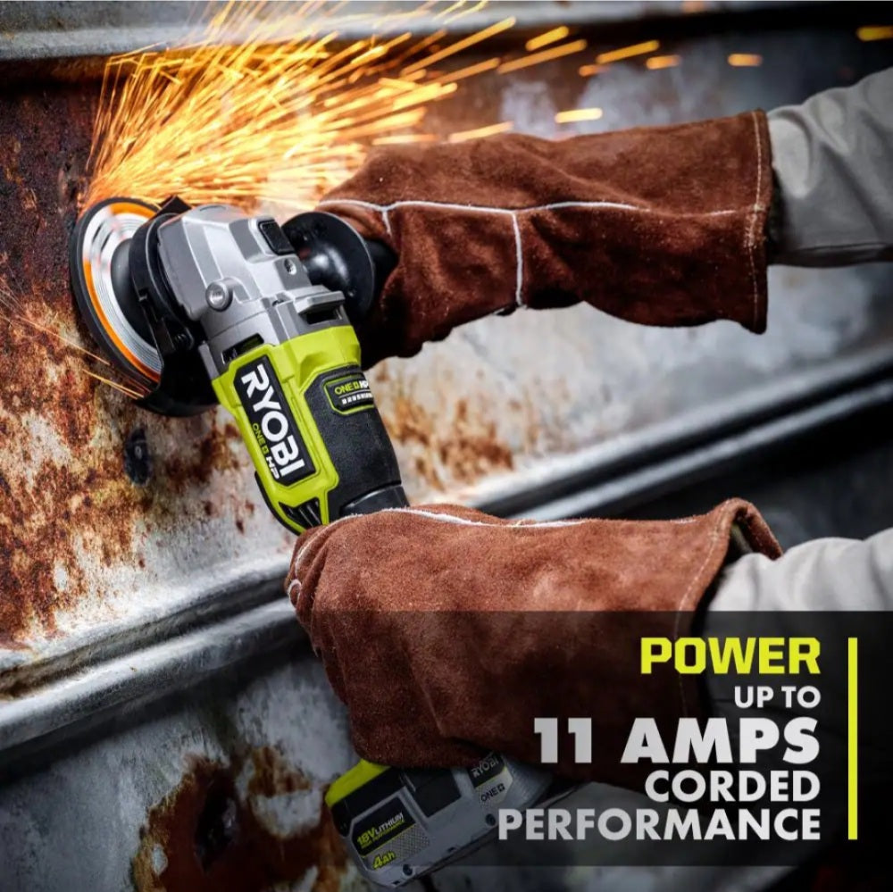 ONE + HP 18V Brushless Cordless 4-1/2 in. Angle Grinder ONE + HP 18V Brushless Cordless 4-1/2 in. Angle Grinder